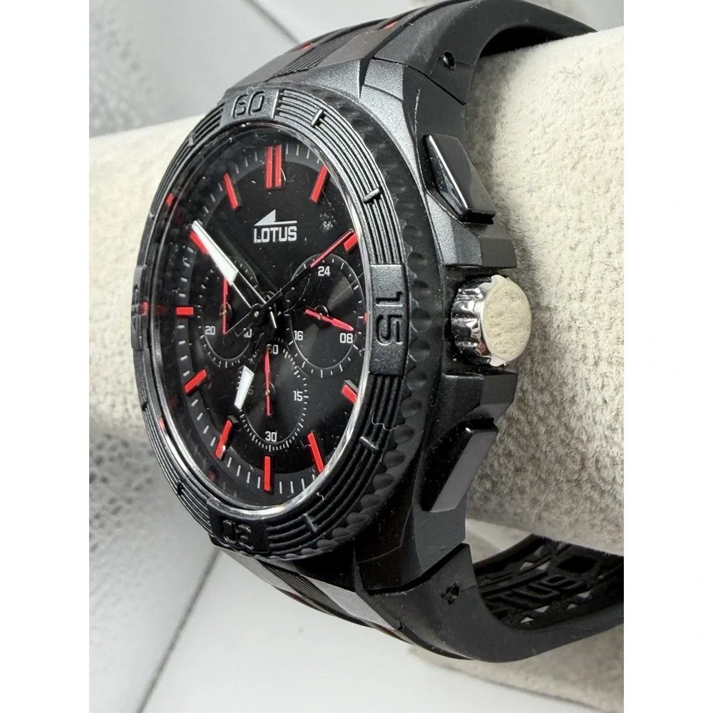Lotus 18185‎ Mens Chronograph Watch New Battery 46MM 8.5